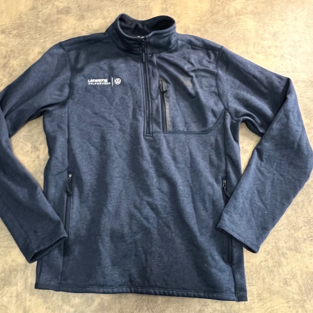 The North Face 1/4‎ Zip Pullover Mens Medium Blue Lafayette Volkswagen Fleece